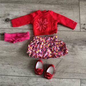 American Girl Flower Skirt & Sweater